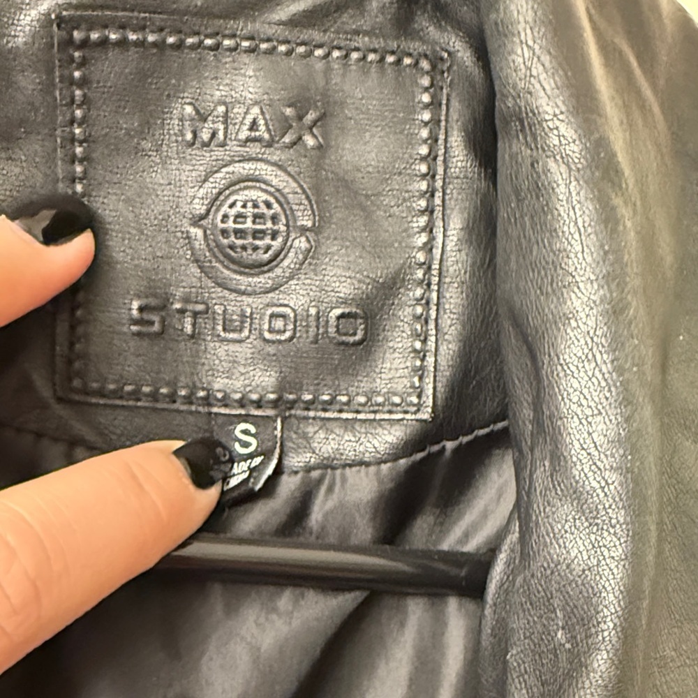 Max Studio Women's Black Faux Leather Jacket - small - Picture 9 of 10